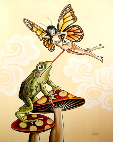 Frog and Butterfly Fine Art Print