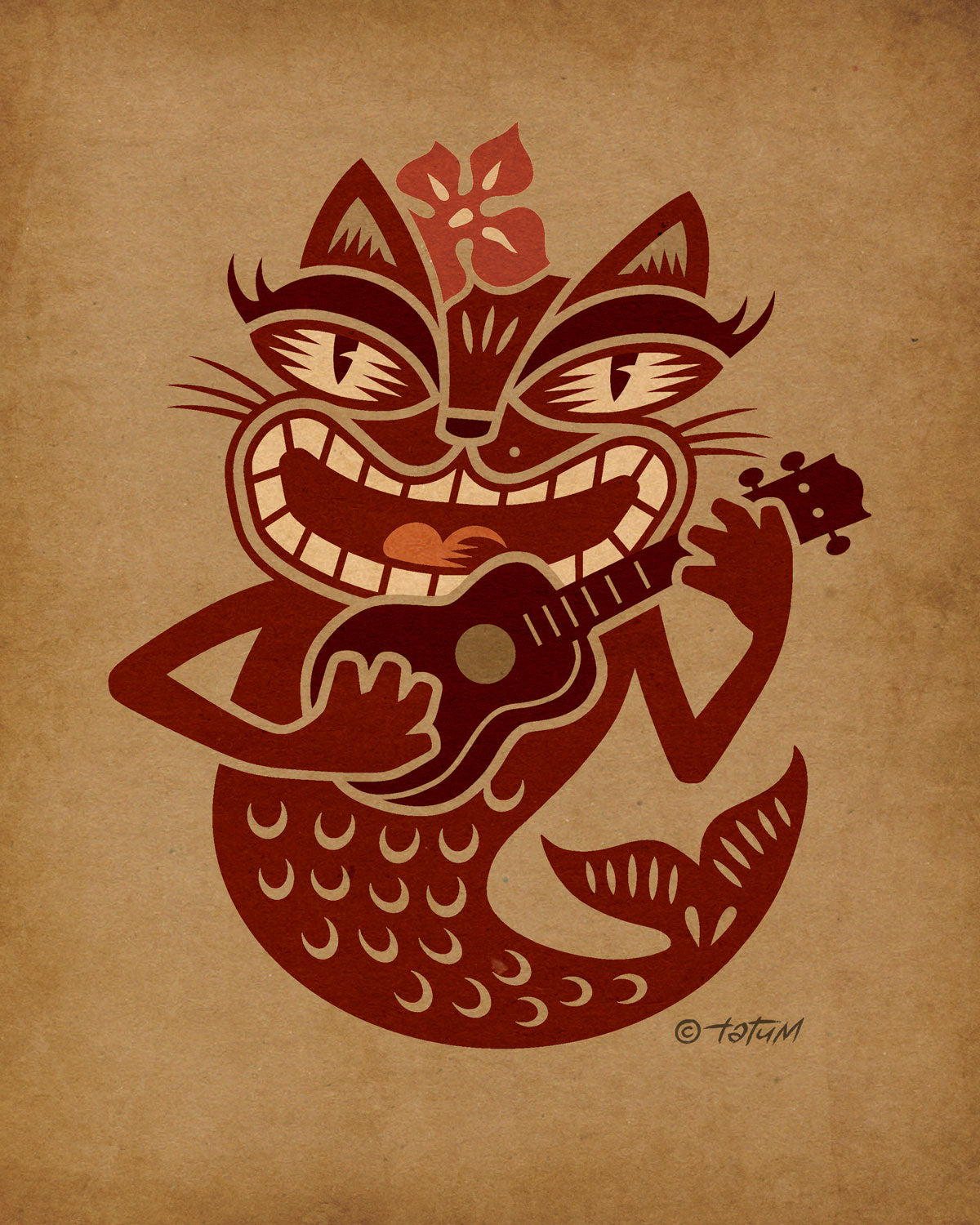 Tiki Cat 8x10 Giclee Print